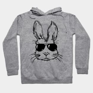 Bunny Face With Sunglasses For Boys Men Kids Easter Shirt Hoodie